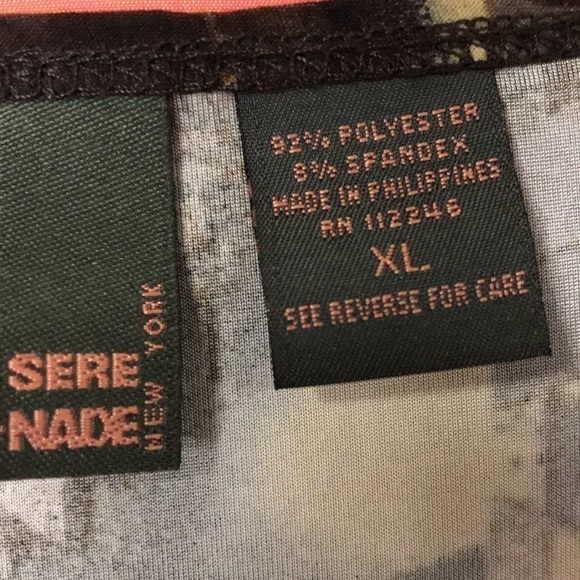 SERE nade Women’s Tunic with built in tank Brown Abstract XL Slinky Stretchy - Picture 7 of 11